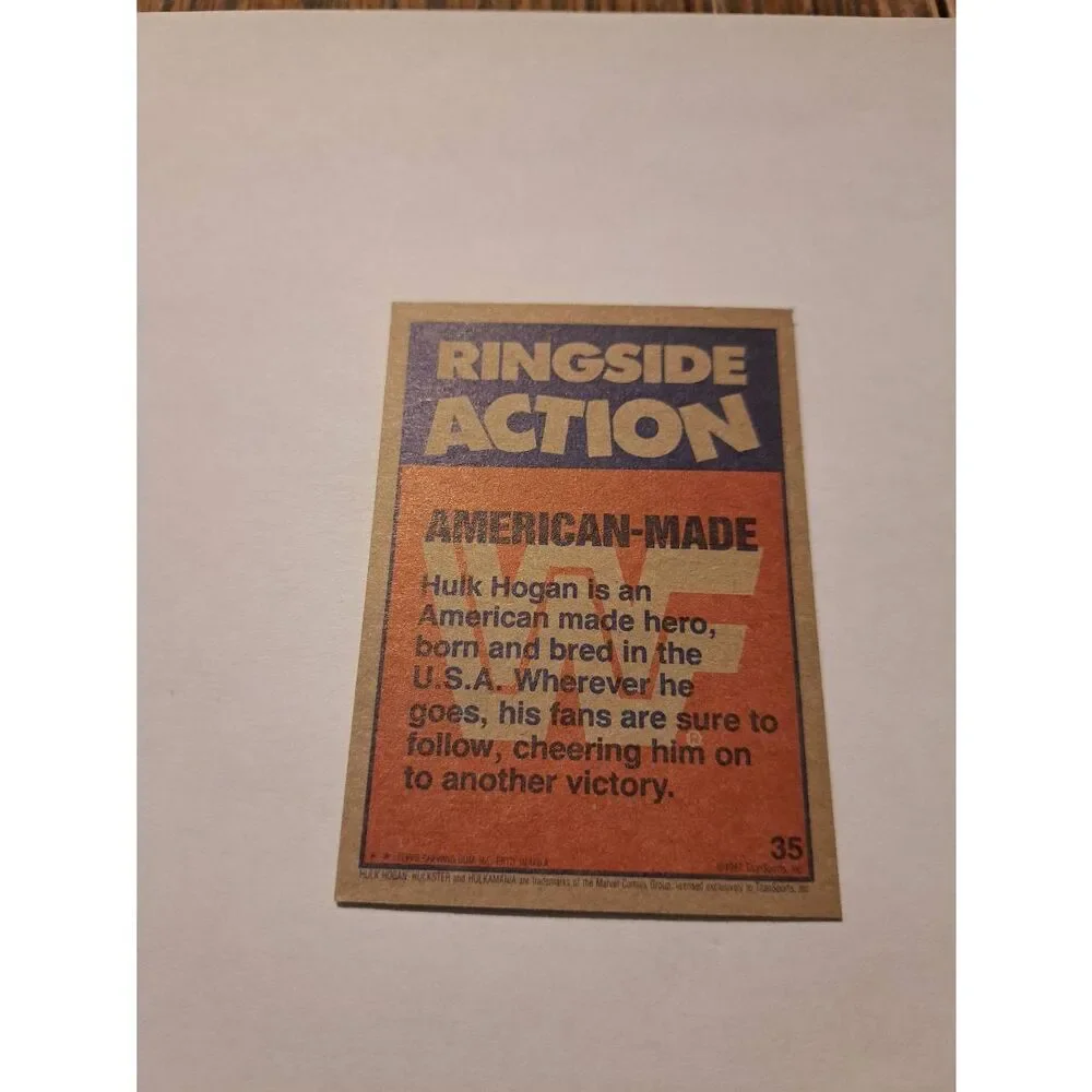 1987 Topps WWF Hulk Hogan #35 American Made Wrestling Trading Card Vintage - Picture 2 of 2